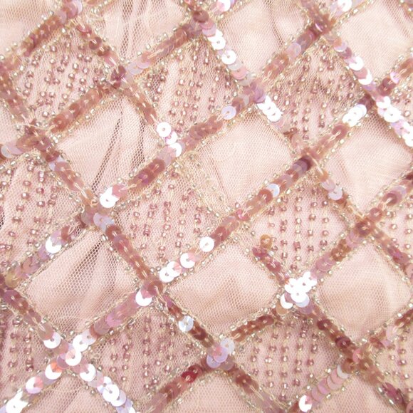 NWT Anthropologie Let Me Be Checked Shine Dress Mauve Beaded Sequined - Small - Picture 12 of 14